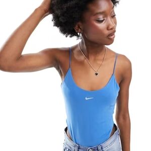 Nike Blue Slim Scoop Neck Bodysuit Size Medium